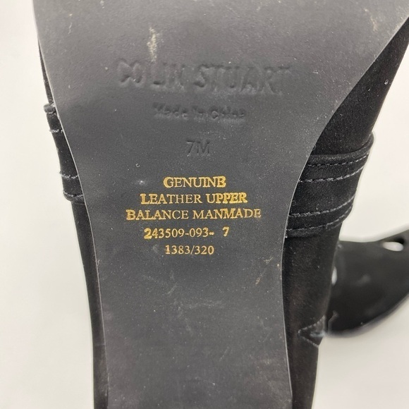 Colin Stuart black suede peep toe heels 7 - Picture 7 of 8